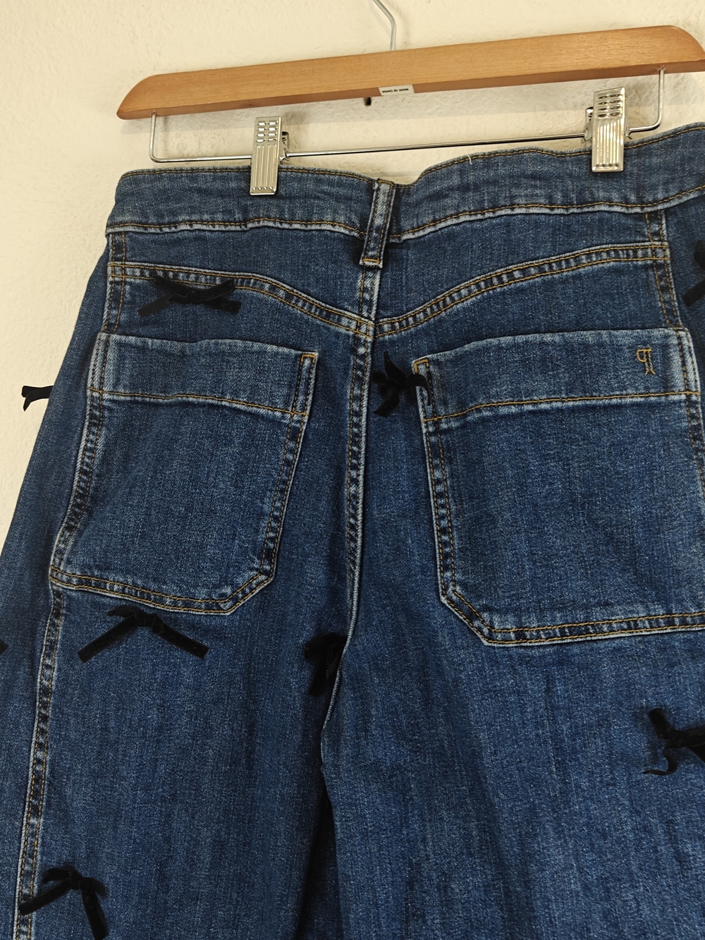 Anthropologie Pilcro Kenna Bow Barrel Jeans Cropped Mid Rise Heritage Denim 28 - Picture 13 of 13
